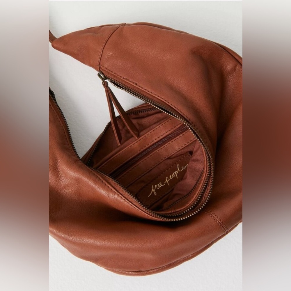 Free People Brown Leather Crescent Shoulder Bag - Picture 6 of 6